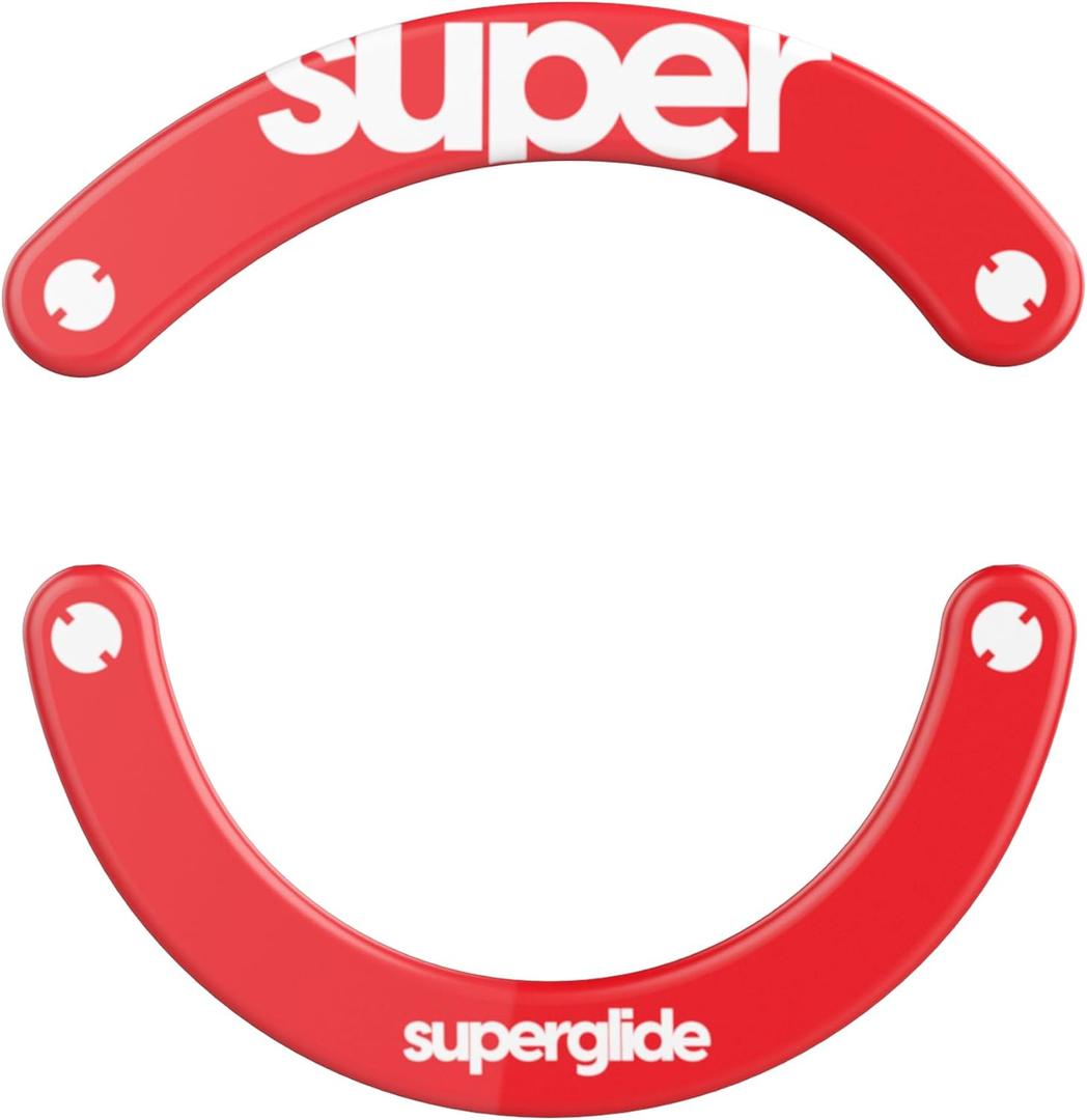 Superglide2 - New Controllable Speed Textured Surface Smoothest Mouse Feet/Glides Made with Ultra Strong Glass Smooth and Durable Sole for Logitech G703 / G603 / G403 [RED]