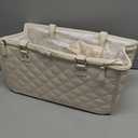 MOMCANDO Diaper Bag Tote with Dividers, Zipper, Top Cover and Strap, Larger Size with insulated storage bag - Beige