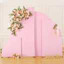 Light Pink Half Moon Arch Covers Wedding Arch Backdrop Cover for Weddings Birthday Parties Baby Showers Events 5ft Pink Half Arch Fabric Cover Set