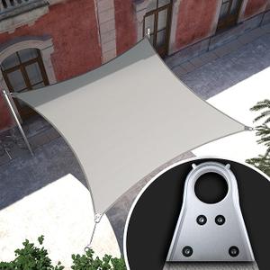 Royal Shade 8' x 12' Grey Rectangle Super Ring Sun Shade Sail Canopy, Heavy Duty Durable Structure, Reinforced Corners & Edges, 260 GSM Permeable Fabric (We Make Custom Size)