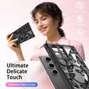 SEXYMOM Magnetic for Samsung Galaxy S24 Ultra Case - Wireless Charging Compatible,Cute Floral Design for Women and Girls,Slim Fit Translucent Matte Phone Case - Little Butterfly