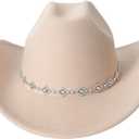 Verdusa Women's Western Cowboy Hat Rhinestone Wide Brim 2026 Cowgirl Hat, One Size