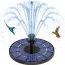 AISITIN 3.5W Solar Fountain Pump Built-in 1500mAh Battery, Bird Bath Fountain with 6 Nozzles, Solar Floating Water Pump for Bird Bath, Fish Tank, Pond, Pool, Garden and Outdoor