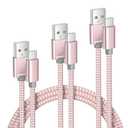 Elebase for iPhone 17 16 Pro Max Charging Cable 1.5/3.3/6.6FT 3Pack,USB A to Type C Car Charger Cord,USBC Power Cable for New Apple iPad 10 10th Mini 8 8th 7 7th Air 5 6 6th Airpods 4 4th Generation