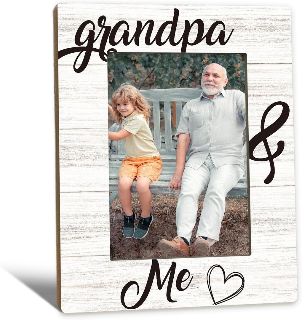 Fathers Day Grandpa Picture Frames - Grandfather Photo Frame, Grandpas Gifts for Father's Day Birthday from Grandkids, Grandpa and Me Grandfather Picture Photo Frames for Home Bedroom Decor, 5x7