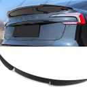 Rear Spoiler Compatible with 2024-2025 Tesla Model 3 Highland, MV Style Duckbill Trunk Exterior High Kick Tail Deck Lid Splitter Wing Lip (Carbon Fiber Pattern)