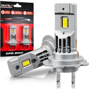 Light Bulbs, 90,000LM Super Brightness 1:1 Size No Adapter Needed Plug & Play, 6500k White with 16 CSP Chips, Canbus Ready Non-Polarity Off-Road Lights with Turbo Fan, IP68 Pack of 2