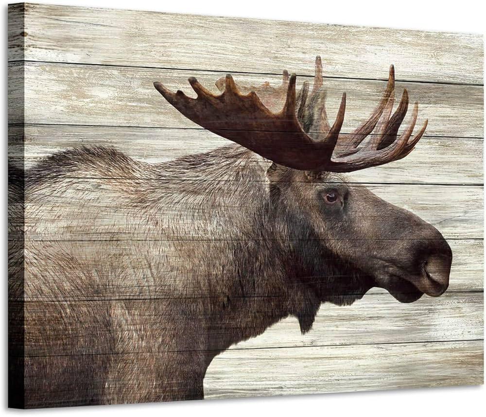 ARTISTIC PATH Elk Pictures Canvas Wall Art: Wildlife Animals Artwork Print on Wrapped Canvas Paintings for Living Room (36''W x 24''H,Multi-Sized) (Deer)