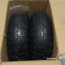 4.10/3.50-4 Pneumatic Tire, 10" Tire and Wheel, 2 Pack, with 2.2" Offset Hub, 5/8" Axle Bore Hole, Sealed Bearings, for Hand Truck Trolley Dolly Cart