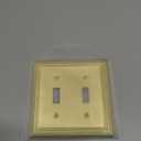 OKAWYC Double Toggle Light Switch Cover Adler Metal Wall Plate, 2-Pack Brushed Brass 2 Gang, for Light Switch Cover Decorative Wallplate, Durable