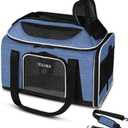 Petskd Top-Expandable Pet Carrier 18x13x9.5 Inches Southwest Airline Approved, Soft-Sided Carrier for Small Cats and Dogs with Locking Safety Zippers and Anti-Scratch Mesh(Blue)