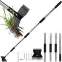 Garden Tools,Weeder Tool,63" Weed Puller Tool with Long Handle,Easy Weeding Without Bending or Squatting Down,Weeding Tools Suitable for Farm Planting and Gardening(Black 24 Claws)