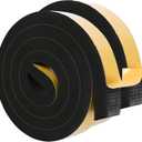 ToLanbbt Black Door Window Weather Stripping Self Adhesive Foam Tape High Density Foam Sealing Strip Window Insulation Weatherproof Gasket Tape 1" Wide X 3/4" Thick, 6.5 Ft X 2 Rolls, Total 13 Feet