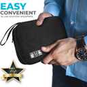 2 x Electronics Charger Organizer - Travel Cable Case for Cords, Chargers, and Tech Accessories (Black)