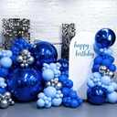 50 Inch Giant Navy Blue Round Foil Balloons, 3Pcs Metallic Blue 4D Ball Balloons for Birthday New Year Eve Wedding Engagement Graduation Anniversary Party Decorations 2026