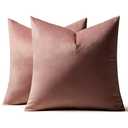 Pack of 2 Decorative Velvet Pillow Covers Soft Square Throw Pillow Covers 23×23inch