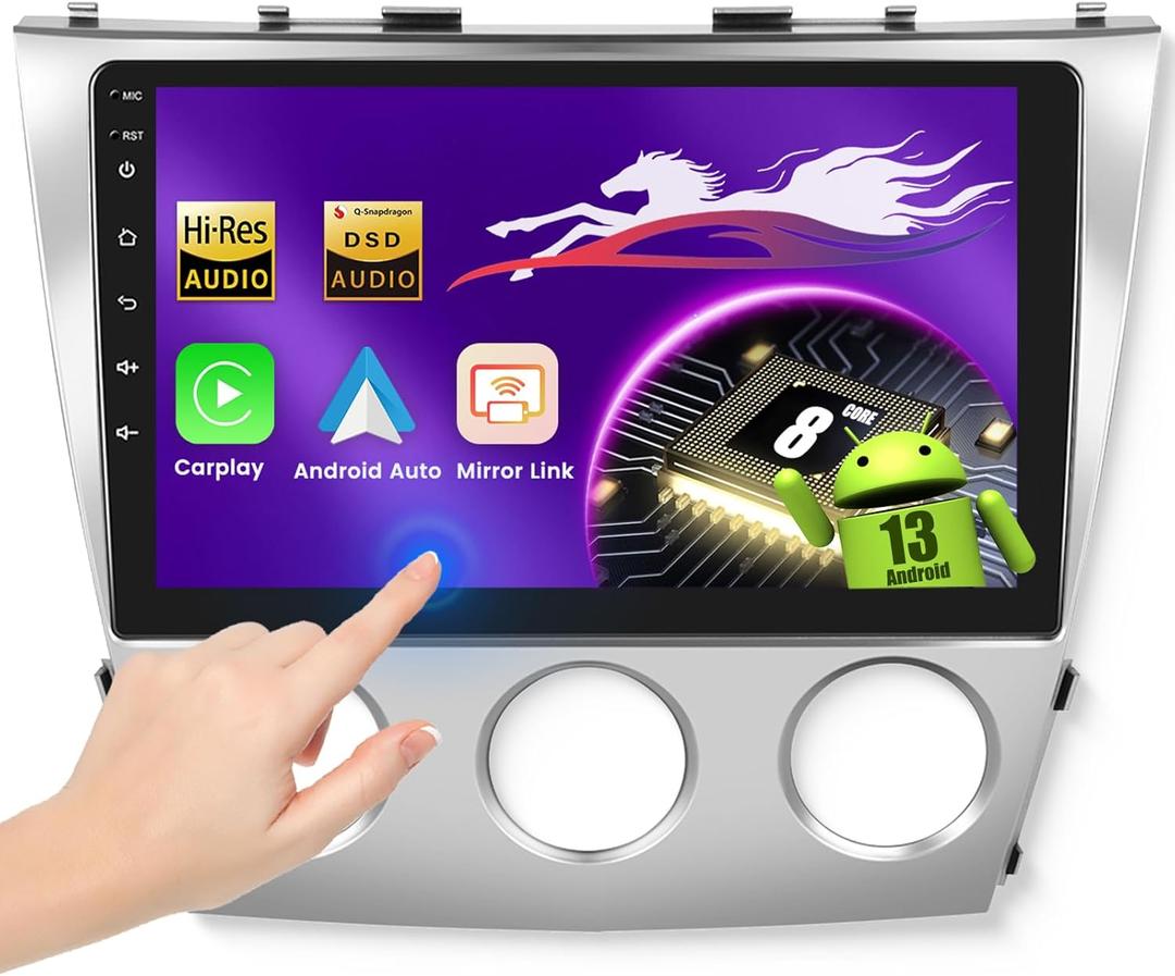 Wireless Carplay Car Stereo for Toyota Camry(Manual A/C) 2006-2011 with 10.1-Inch Touchscreen, [Qualcomm 8-core 4+64GB] Android 13 Car Radio Android Auto BT5.1/DSP/Hi-Res Audio/WiFi/SWC/GPS/OTA