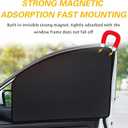 2 x 4 PCS Car Side Window Sun Shade, 24.40In x 18.89In x 12.99In Car Sun Protector, Interior Accessories, Universal for Cars, SUVs (Black)