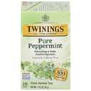 Twinings Pure Peppermint Herbal Tea Individually Wrapped Bags, 20 Count (Pack of 1), Fresh Minty Flavour, Naturally Caffeine-Free, Enjoy Hot or Iced, 20 Teabags BBD: 12-28