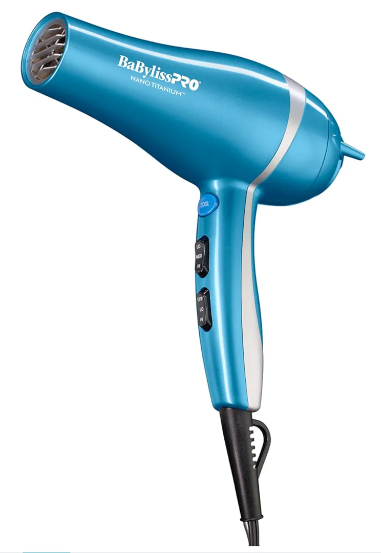BaBylissPRO Nano Titanium 2000-Watt Blow Dryer with Concentrator Nozzle, Professional Grade Ionic Corded Styling Tool for Hair
