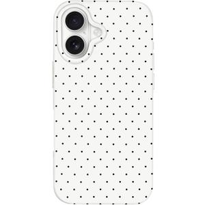 Hython for iPhone 17 Case Cute Polka Dot Aesthetic Design Simple Cover 6.3", Thin Slim Anti-Scratch Soft TPU Bumper Shockproof Rubber Protective Phone Cases for Women Girls Girly Boys, White