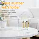 Wedding Table Numbers 1-10 with Holders, 5 x 7 Inch Transparent Acrylic Reception Table Signs Golden Letters, Number Cards for Party, Restaurant