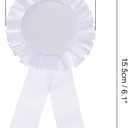 PATIKIL Blank Award Ribbon, 6 Pcs Rosette Ribbon Honorable Prize Recognition Ribbon for DIY, Party, Wedding, Competition, Sport, White