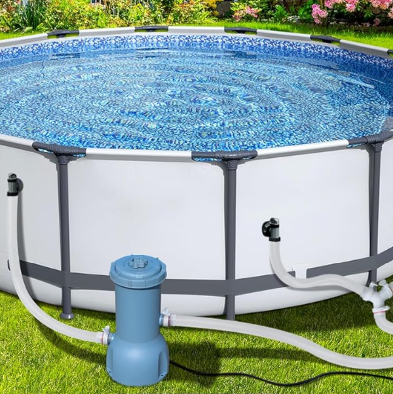 Pro Series 1000 GPH Above Ground Pool Filter Pump, Powerful Pool Cartridge Filter Pump, Water Circulation and Filtration System -Improved Water Clean & Clarity, Pools Pumps Above Ground-Gray