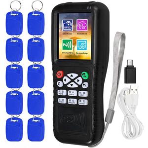 HERNAS Free Software RFID Reader Writer Duplicator, NFC Reader, Multi Frequencies RFID Smart Card Programmer, Door Lock Fobs Keys Cloner, with Writable Key Fobs Cards, Only for Access Control