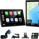 Stihoze 8'' Wireless Carplay Screen for Car, Portable Apple Car Play & Android Auto Car Stereo HD Touchscreen, Vertical/ Horizontal Mode, Magnetic Mount, 5.0G WiFi, Voice Control & GPS Navigation