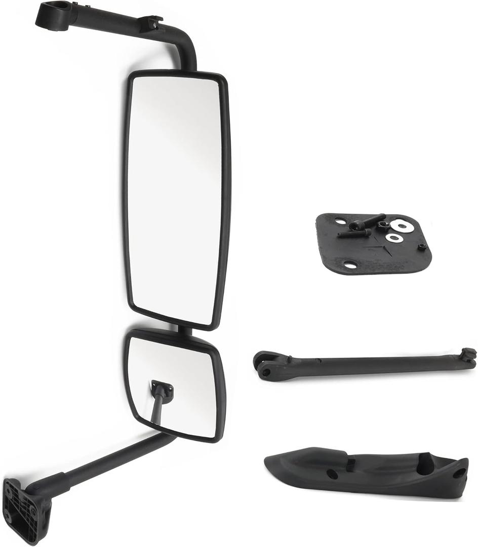 Door Mirror with Arm Black Fit for International 4300 4400 7400 7600 8500 8600 (right side)