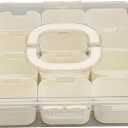 Divided Serving Tray with Lid 12 Compartment Snackle Box Clear Organizer Portable Fruits Nuts