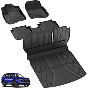 Floor Mats Fit for Honda CRV 2026 2025 2024 2023 (Include Hybrid) - AOMSAZTO 2026 CR-V Cargo Liner with Back Seat Protector - All Weather CRV Floor Liners Trunk Mat Backrest Mats (Fit Upper Deck)