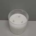 Eywamage 3 Wick Clear Glass Flameless Candle with Remote, Large Flickering LED Battery Pillar Candle 6" H 6"