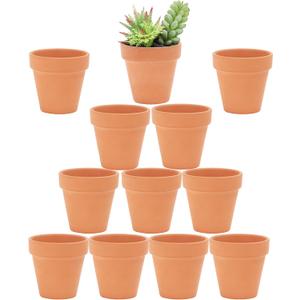 2 x Yishang 2.5 inch Terracotta Pots with Drainage Holes,Small Mini Clay Ceramic Pottery Planter,Cactus Flower Terra Cotta Pots,Succulents Nursery Pots for Indoor/Outdoor Plants,Crafts,Wedding-12 Pack