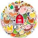100 Pack Farm Animal Stickers,Barn Cow Pig Party Favors Gifts, Farm Party Decorations