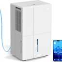 105 Pints Basement Dehumidifier with Pump, 5000 sq.ft Large Dehumidifiers with Drain Hose, 1.7 Gal Water Tank, Intelligent Humidity Control, Auto Shutoff, 24H Timer, for Basement, Large Room, Garage