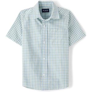 The Children's Place boys Short Sleeve Button Up Shirt (XS)