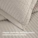 Bedsure Quilts King Size - King Quilt Bedding Set Bedspread Coverlet Comforter, Lightweight Neutral Striped Bedding, 3-Piece Set with 106"x96" Coverlet & 2 Pillow Shams, All-Season Soft Microfiber