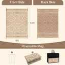 Wonnitar Outdoor Rugs 9x12 Waterproof Plastic Straw Rug, Large Outdoor Camping Rug for RV, Reversible Portable Outside Lightweight Area Rug for Backyard Balcony Beach Picnic, Beige