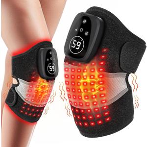 Red Light Therapy Knee Brace for Pain Relief, 3-in-1 Knee Massager with Heat and Vibration, 660nm & 850nm Near Infrared Light Therapy Device Wrap for Women Men Knee Shoulder Elbow