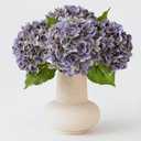 4 Pcs 20'' Gray Purple Real Touch Hydrangea Artificial Flowers Vintage Lifelike Latex Hydrangeas Long Stem for Boho Home Decor Porch Outdoor Wedding Kitchen Xmas Table Centrepiece
