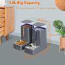 Cat Food Dispenser and Cat Water Dispenser Set with Stainless Steel Bowls Gravity Dog Feeder for Small Medium Big Cat Dog Pet Puppy Kitten, 1 Gallon x 2
