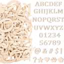 128 Pcs 5 Inch Wooden Letters for Crafts Small Wood Alphabet Letters Numbers and Symbols Unfinished Craft Letters for Painting DIY Project Wall Decor Spelling Education Homemade Crafts Party Gifts