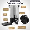 Elite Gourmet CCM040X 40 Cup Electric Hot Water Coffee Brewer Urn, Removable Filter For Easy Cleanup, Two Way Dispenser with Cool-Touch Handles, Stainless Steel
