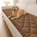 Smiry Fuzzy Couch Cover for Dogs, Non Slip Washable Pet Sofa Cover, Scratch Proof Hair Resistant Plush Sofa Slipcover, Pet Friendly Couch Cushion Protector for Cat, Brown, 27.6" x 47"