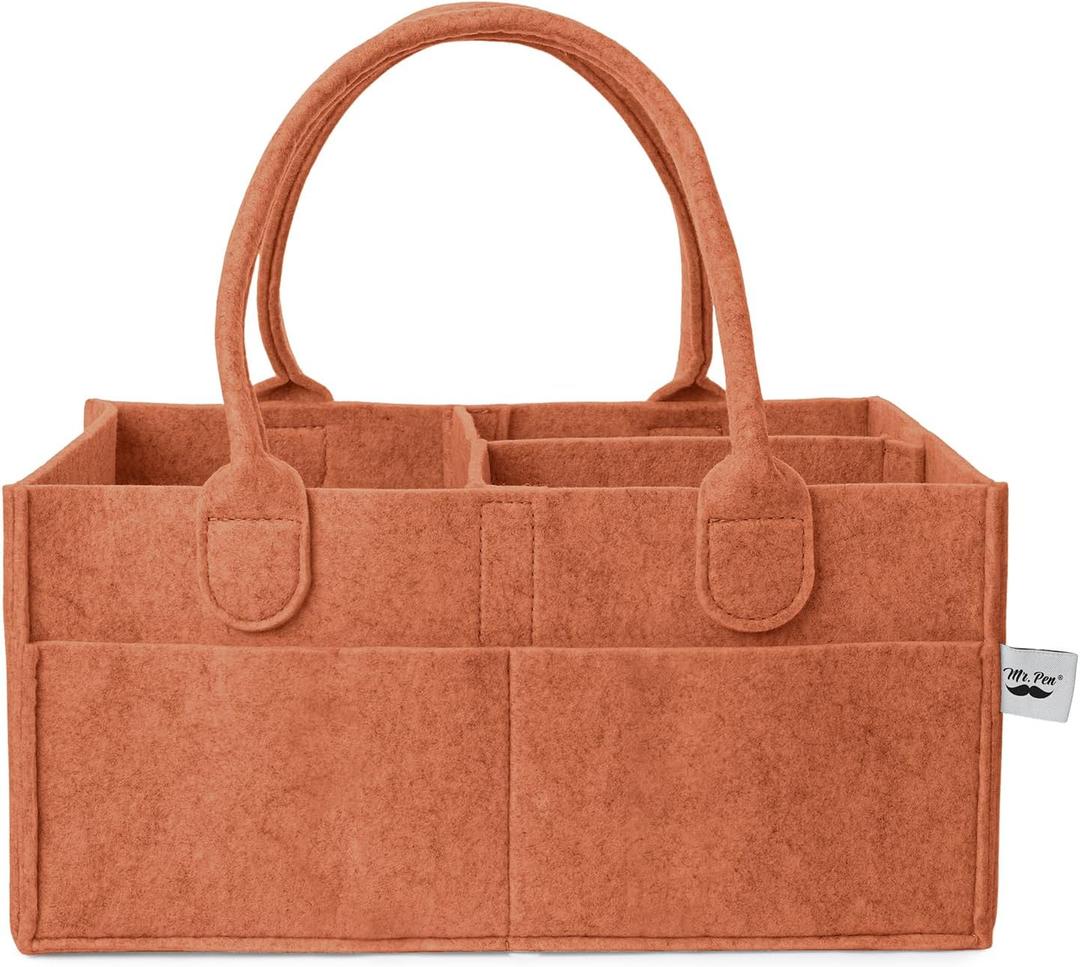 Mr. Pen- Baby Diaper Caddy Organizer, Rustic Warmth, Baby Caddy Organizer with Handle, Compact Size, Collapsible & Portable (1 Pack, Regular)