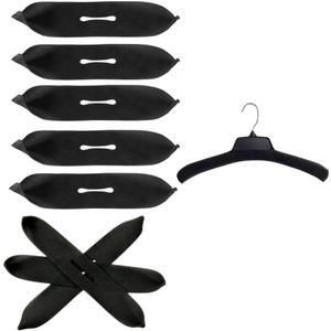 36 Pack Foam Pad Hanger Covers for 17 inch Hanger,No Slip Foam Protection Black Strips for Clothing,Sweaters Shirt Dress Pants