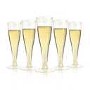 Bestluck 100 Pack Champagne Flutes Plastic, 4.5 oz Gold Glitter Plastic Disposable Stemware, Disposable Champagne Flutes for Party, Mimosa Bar, Wedding, Anniversary and Graduation