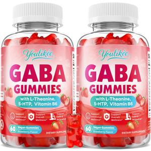 3 Pack GABA Gummies, Strawberry Flavor, 180 Count (EXP 11/11/27)